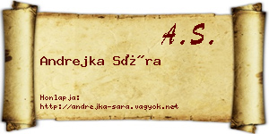 Andrejka Sára névjegykártya