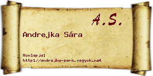 Andrejka Sára névjegykártya