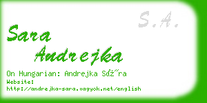 sara andrejka business card